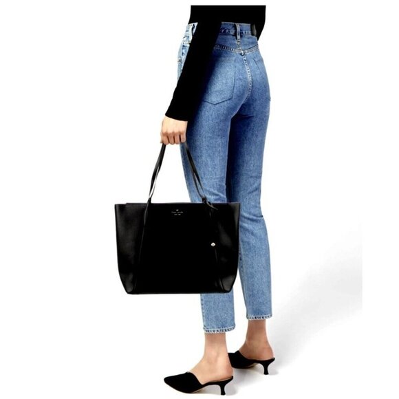Kate Spade Cara Large Zip Tote Black Shoulder Bag